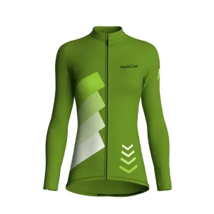 Celestial Grid | Khaki Green Female Long Sleeves Jersey