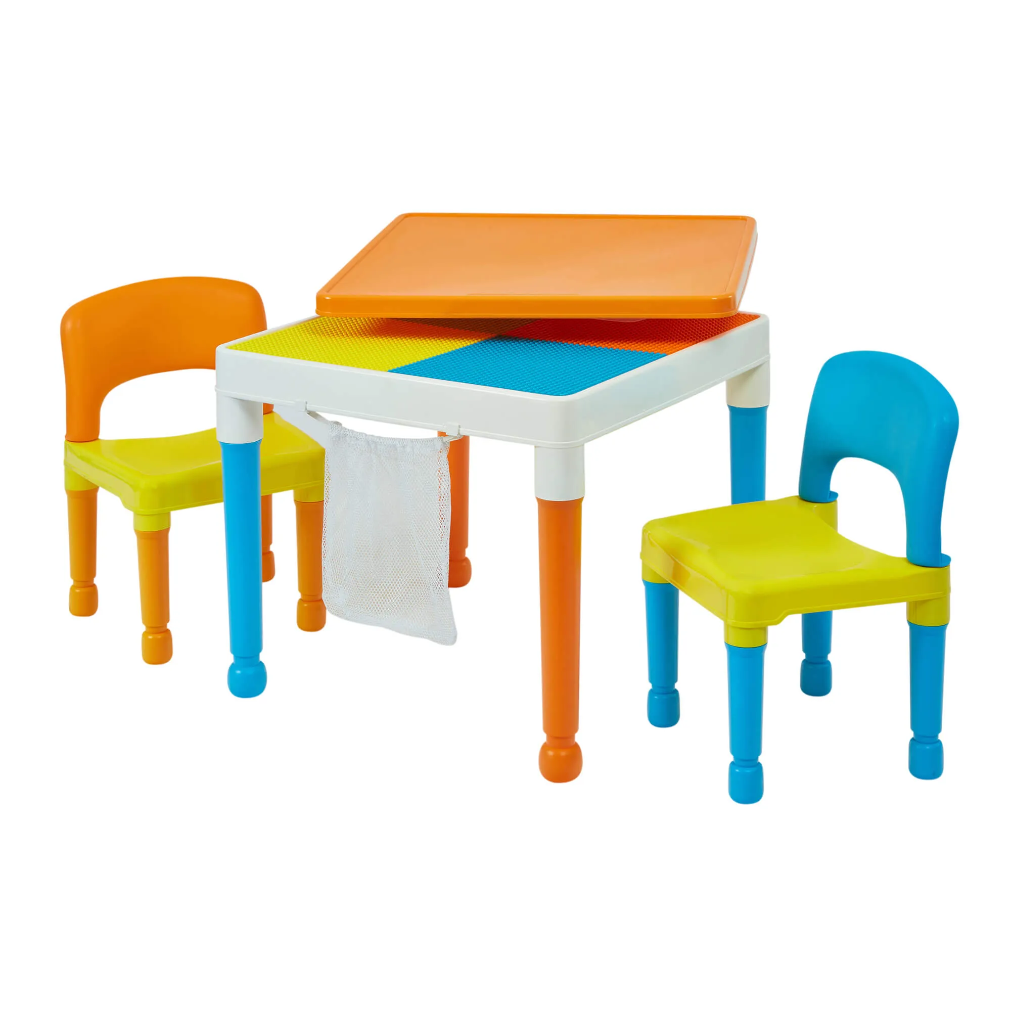 Children's Multipurpose Activity Table & 2 Chairs Set | Lego Board | Storage Bag