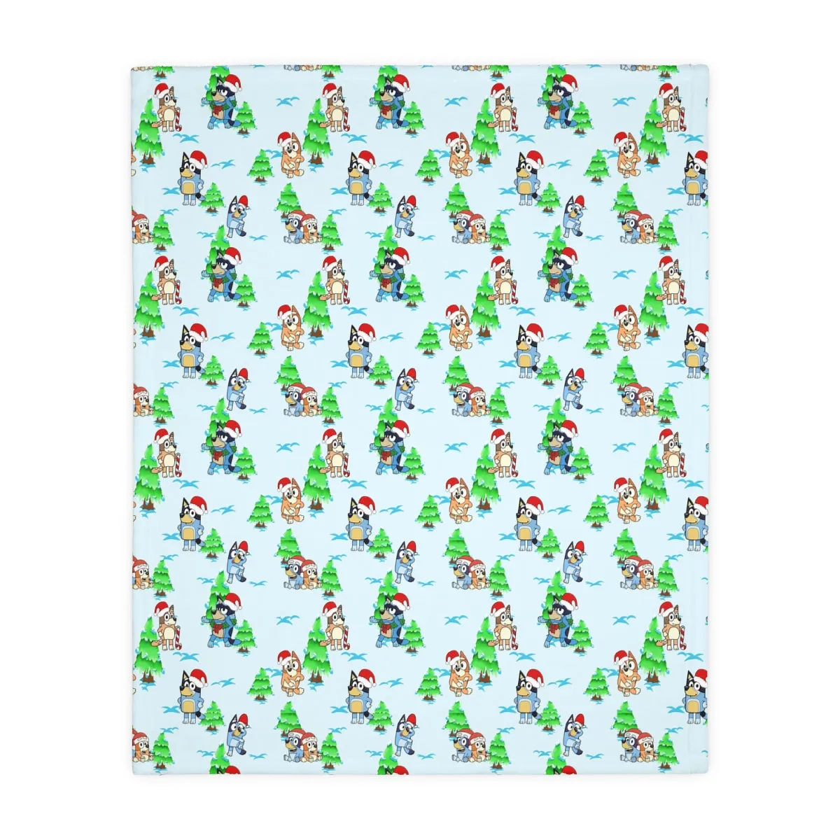 Christmas Dog Velveteen Minky Blanket (Two-sided print)
