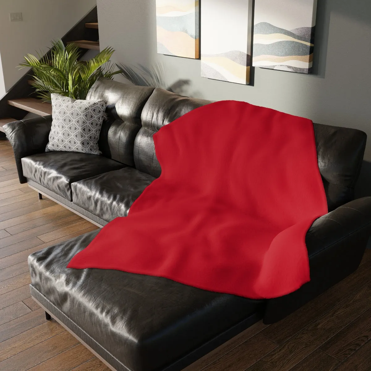 Christmas Dog Velveteen Minky Blanket (Two-sided print)