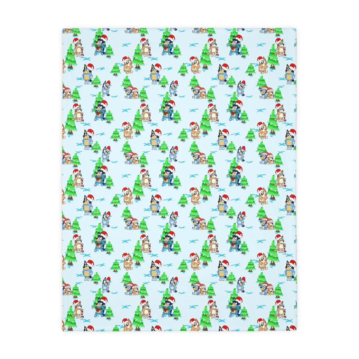 Christmas Dog Velveteen Minky Blanket (Two-sided print)