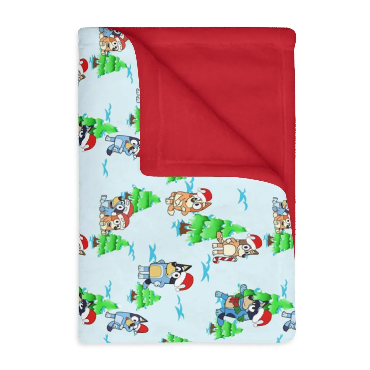 Christmas Dog Velveteen Minky Blanket (Two-sided print)