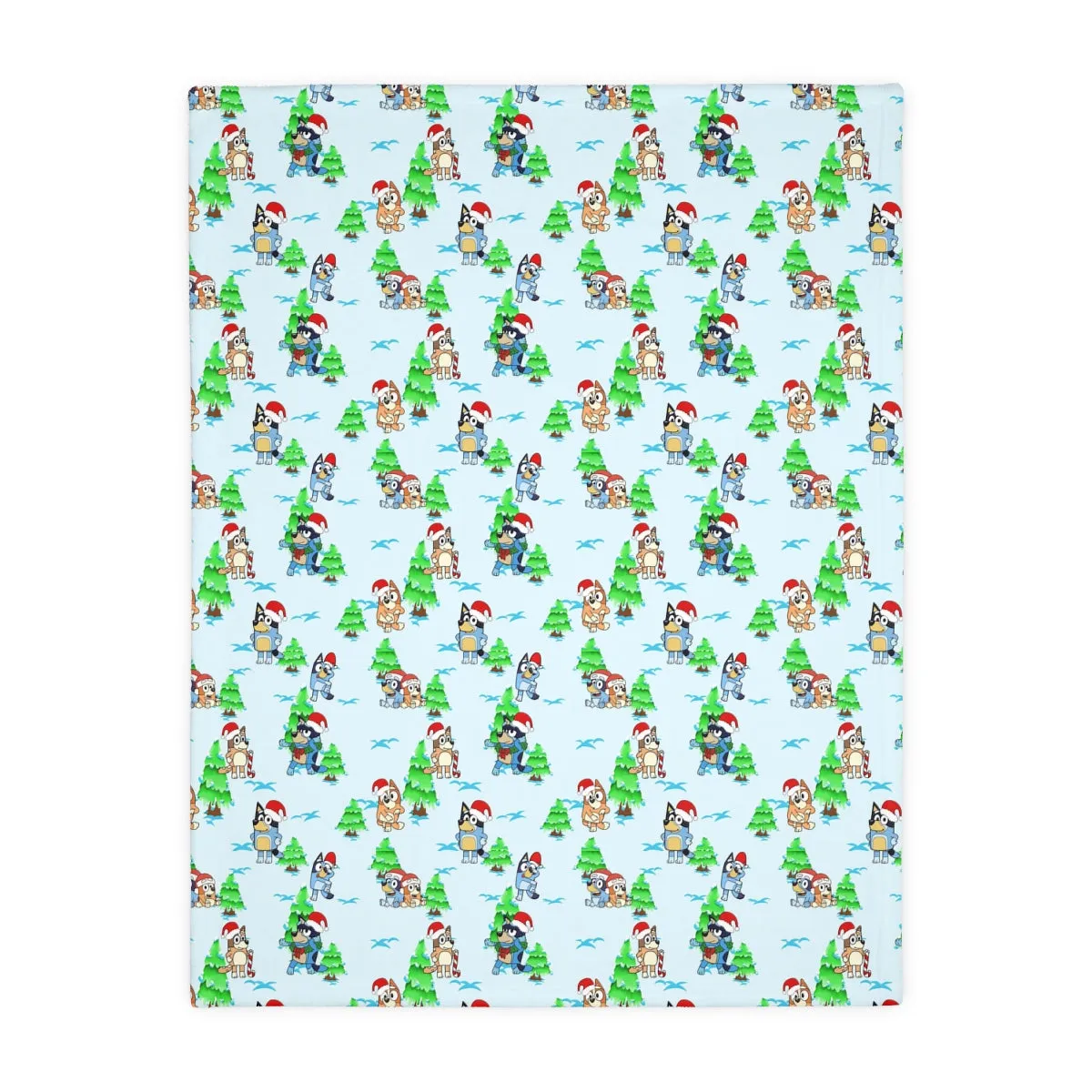 Christmas Dog Velveteen Minky Blanket (Two-sided print)