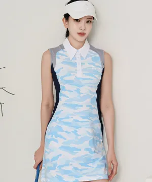 CHUCUCHU  Camo Field Dress - Blue