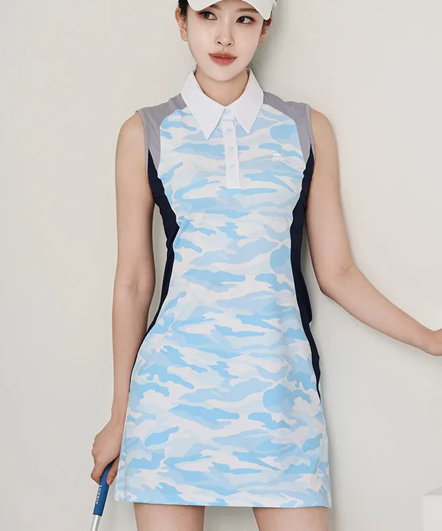 CHUCUCHU  Camo Field Dress - Blue