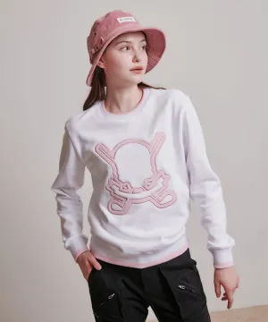 CHUCUCHU Pastel Skull Line Top - White