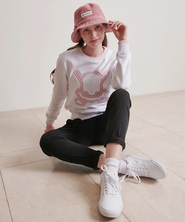 CHUCUCHU Pastel Skull Line Top - White