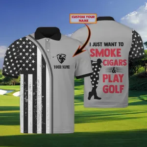 Cigars and Golf - Name 3D Polo Shirt - ATM2K