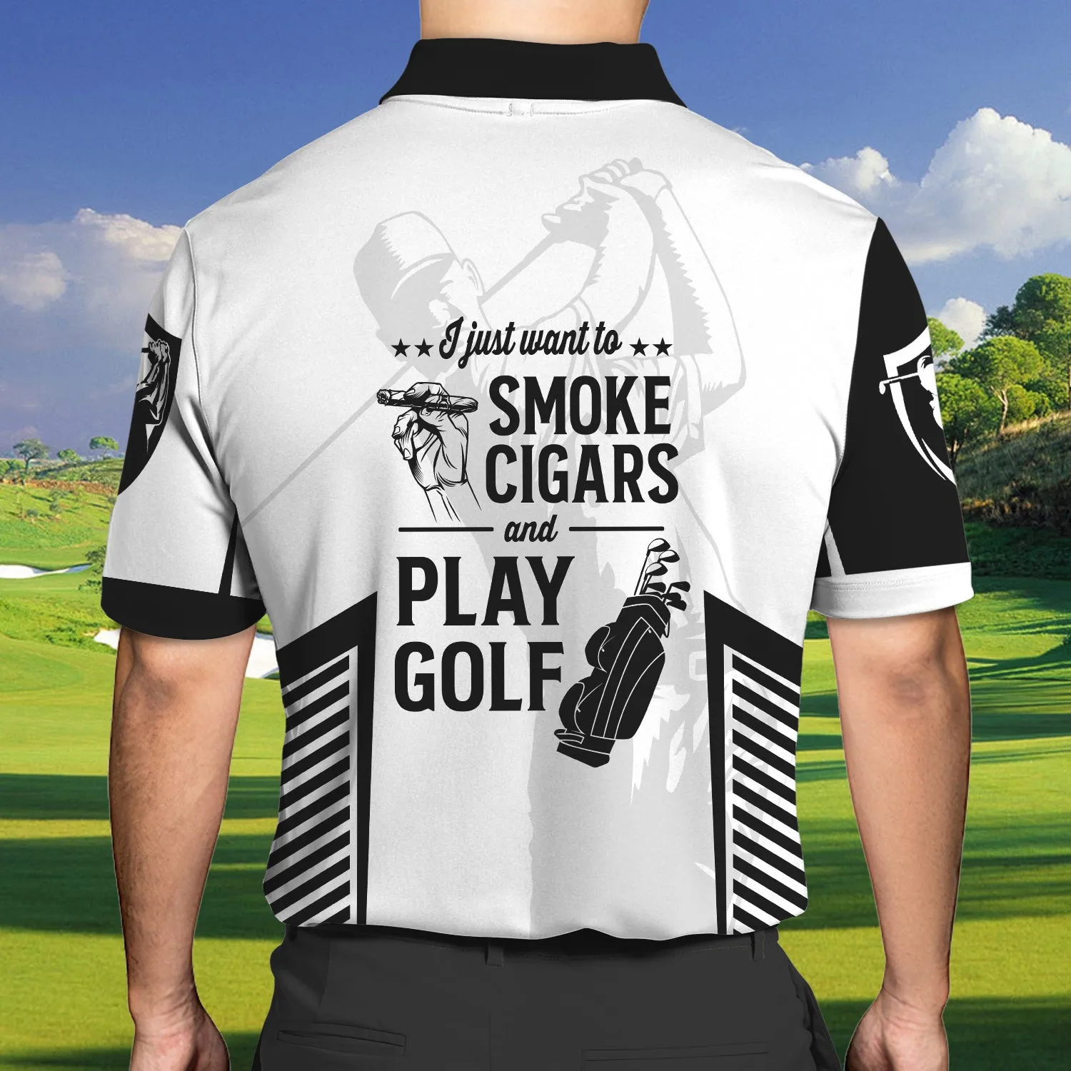 Cigars and Golf01 - Name 3D Polo Shirt - ATM2K
