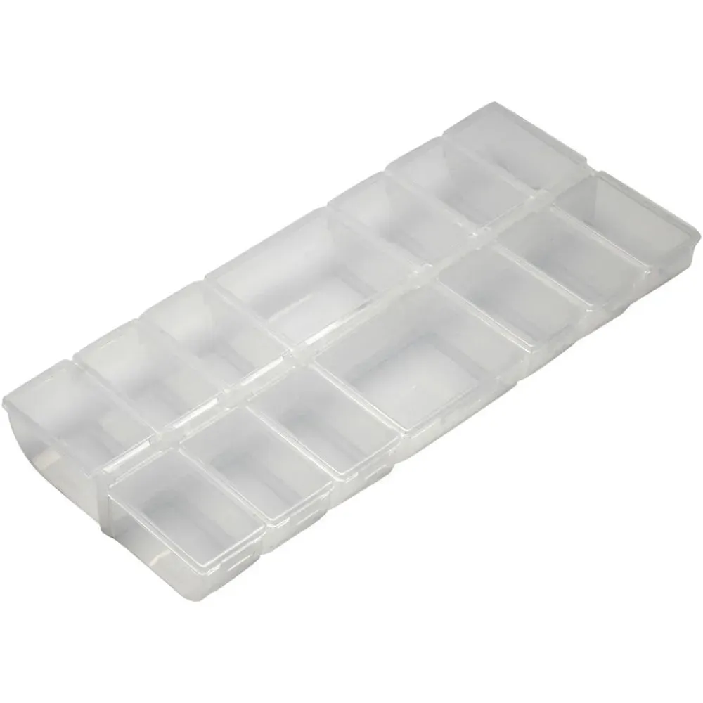 Clear Plastic Storage Box With 14 Compartments Click Lock Lid For Storing 24 cm