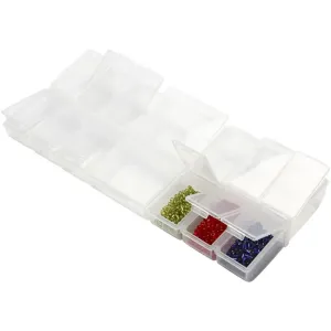 Clear Plastic Storage Box With 14 Compartments Click Lock Lid For Storing 24 cm