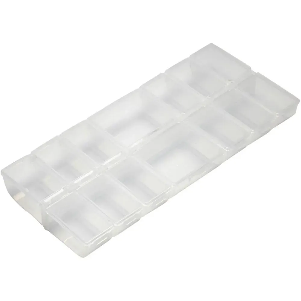 Clear Plastic Storage Box With 14 Compartments Click Lock Lid For Storing 24 cm