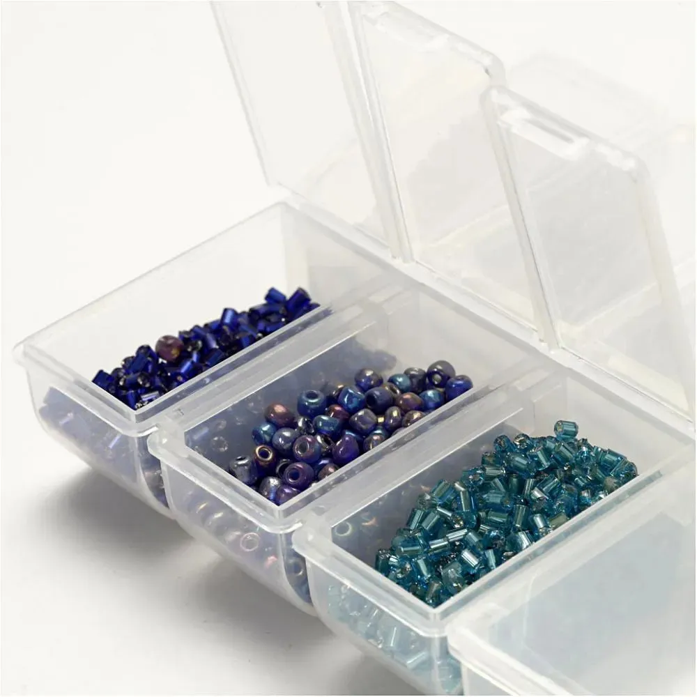 Clear Plastic Storage Box With 14 Compartments Click Lock Lid For Storing 24 cm