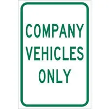 Company Vehicles Only Sign/ Buy online