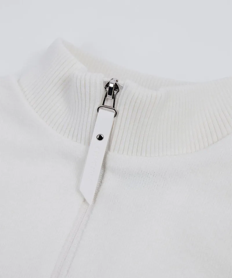 CREVE NINE: Buckle Mix Windbreaker Sweater - Ivory