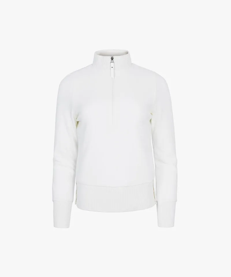 CREVE NINE: Buckle Mix Windbreaker Sweater - Ivory