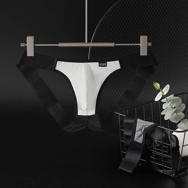 Criss Cross Strap Thong Underwear with Pouch