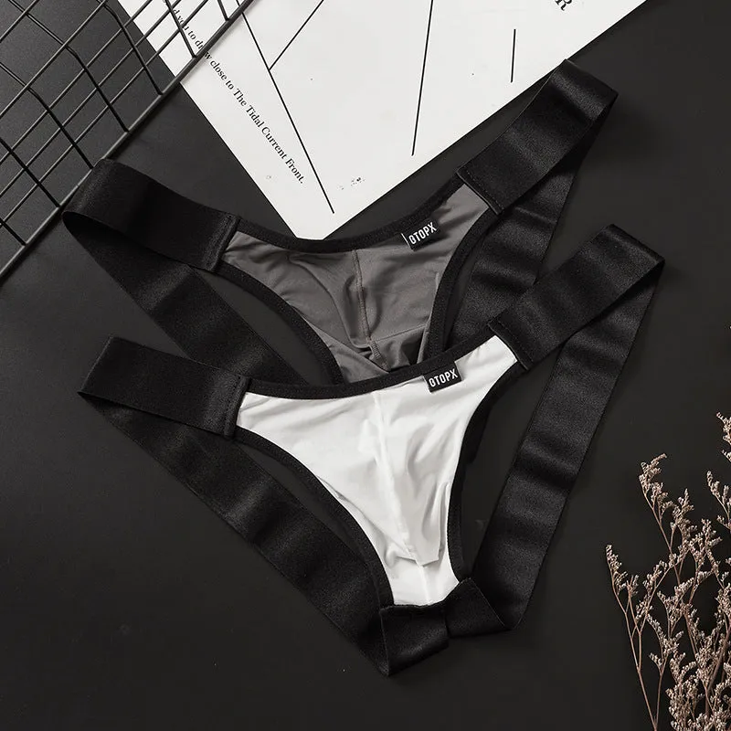 Criss Cross Strap Thong Underwear with Pouch