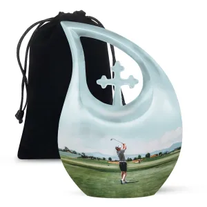 Cross Drop Golf Urn: A Novelty Double Urn Honoring Golf Enthusiasts