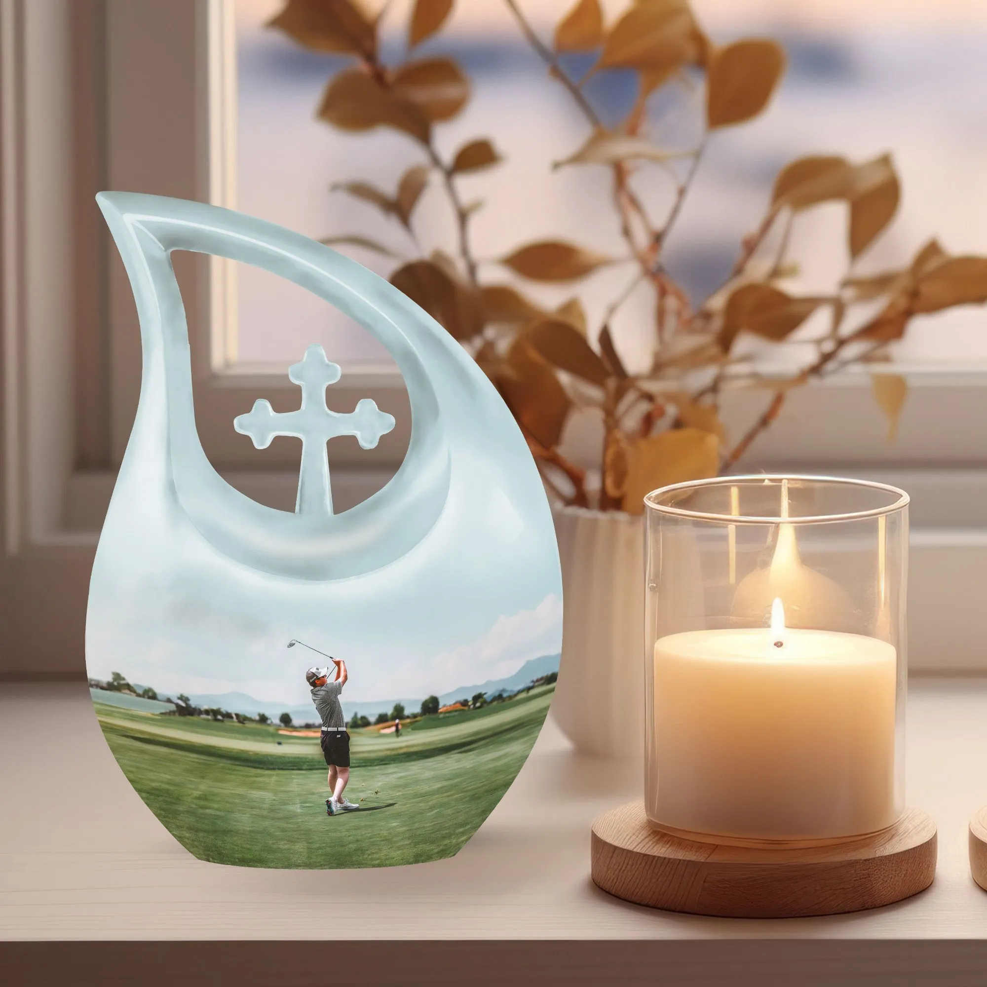 Cross Drop Golf Urn: A Novelty Double Urn Honoring Golf Enthusiasts