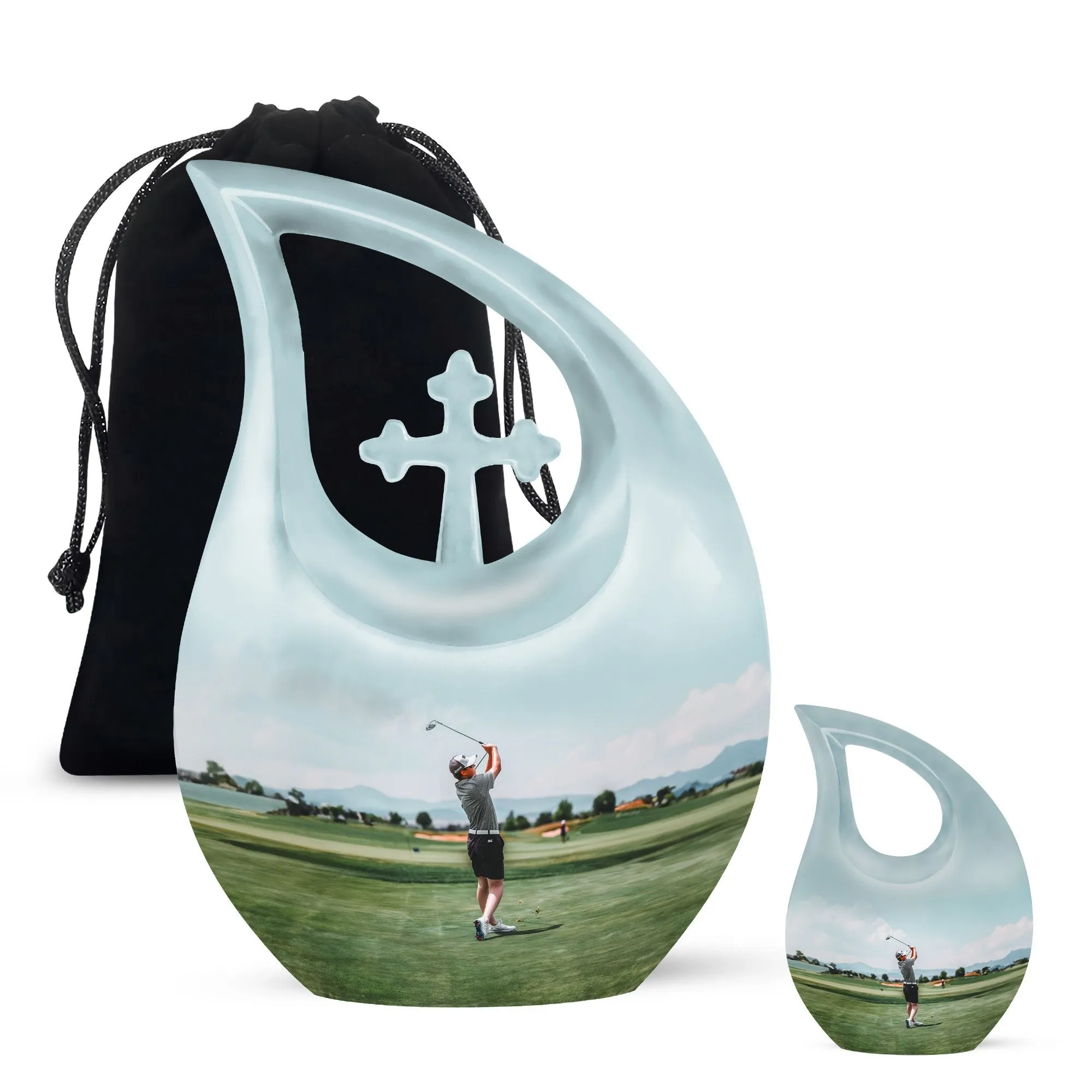 Cross Drop Golf Urn: A Novelty Double Urn Honoring Golf Enthusiasts
