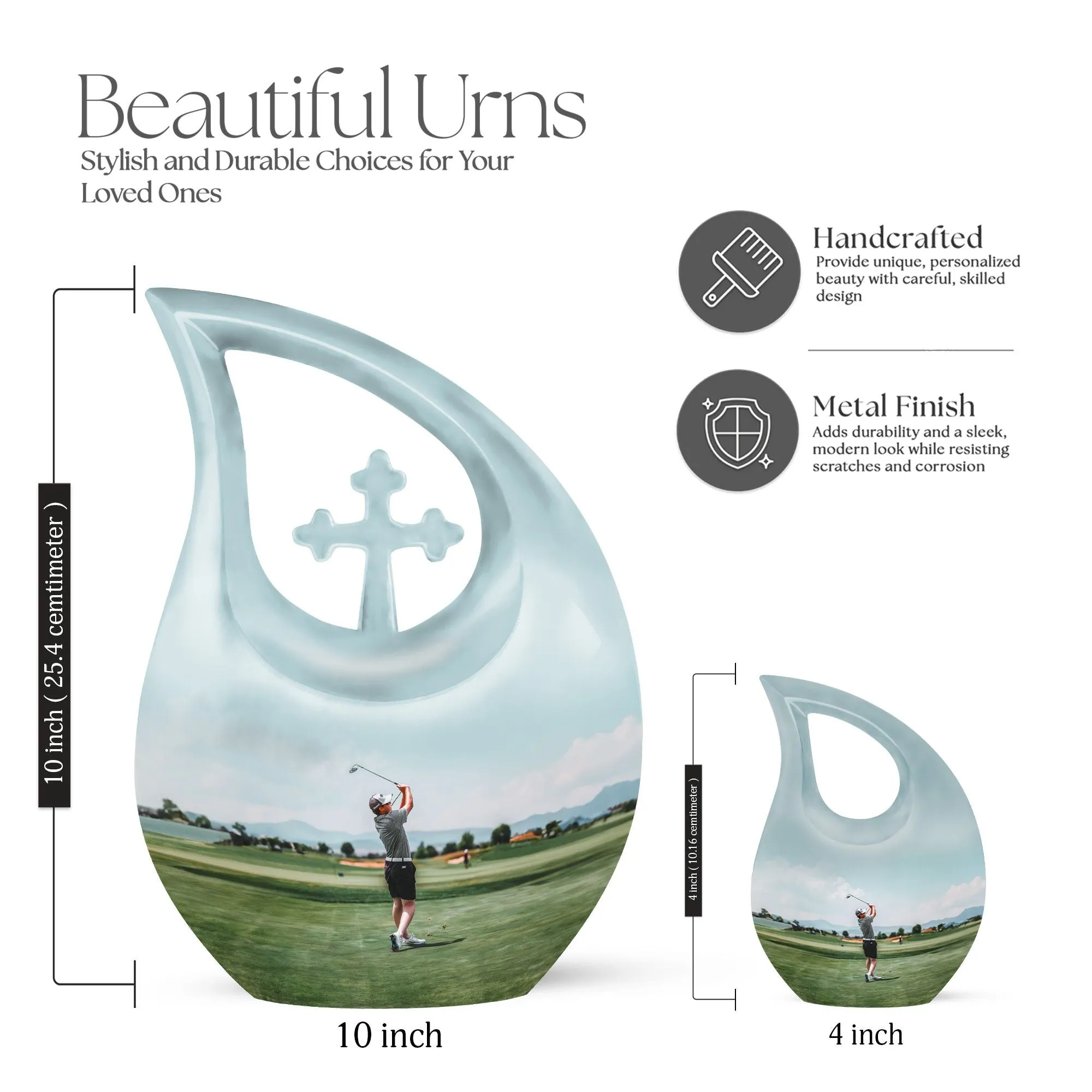 Cross Drop Golf Urn: A Novelty Double Urn Honoring Golf Enthusiasts