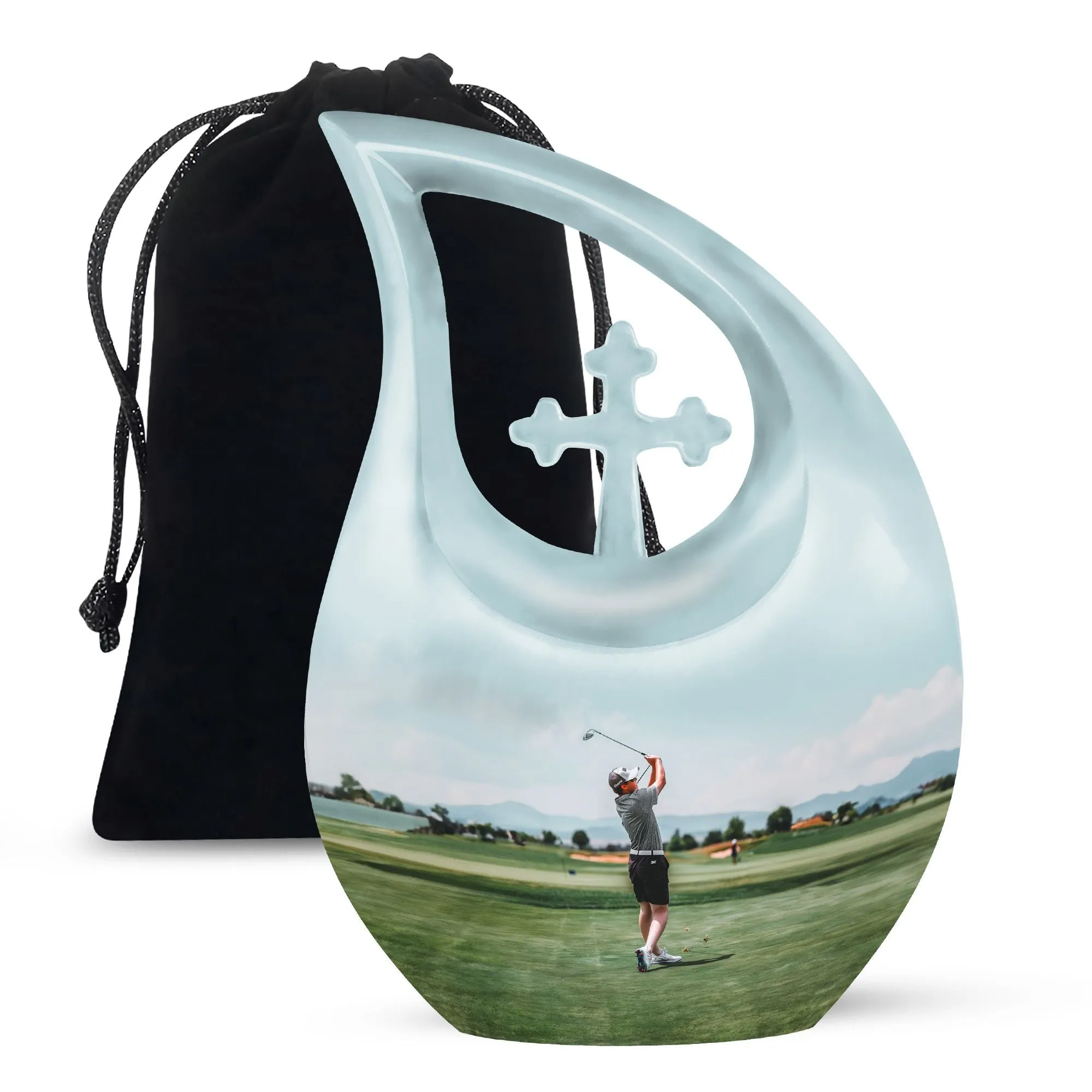 Cross Drop Golf Urn: A Novelty Double Urn Honoring Golf Enthusiasts