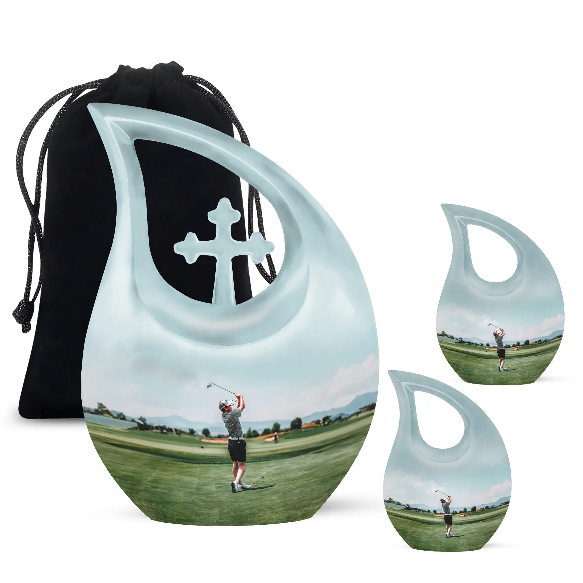 Cross Drop Golf Urn: A Novelty Double Urn Honoring Golf Enthusiasts