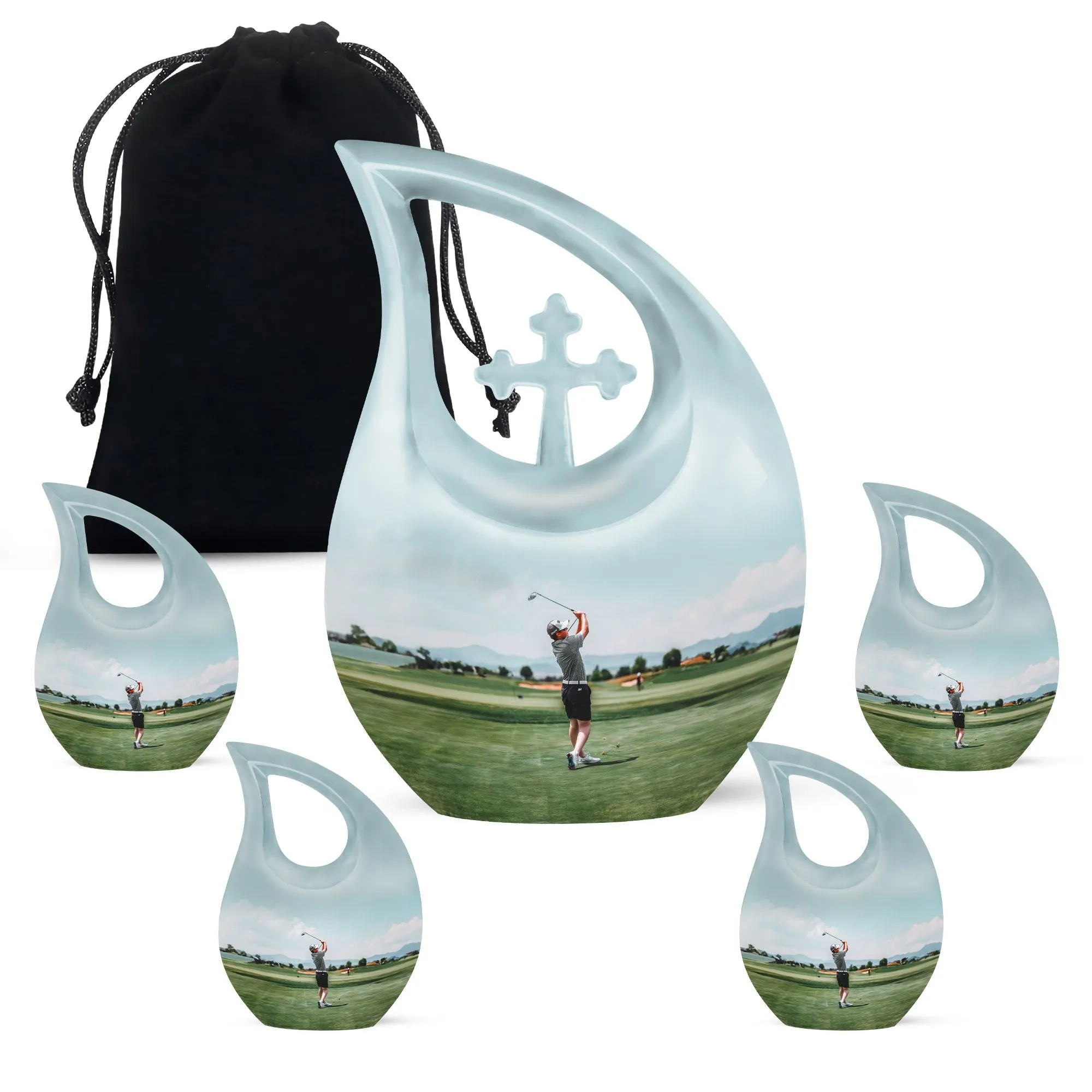 Cross Drop Golf Urn: A Novelty Double Urn Honoring Golf Enthusiasts