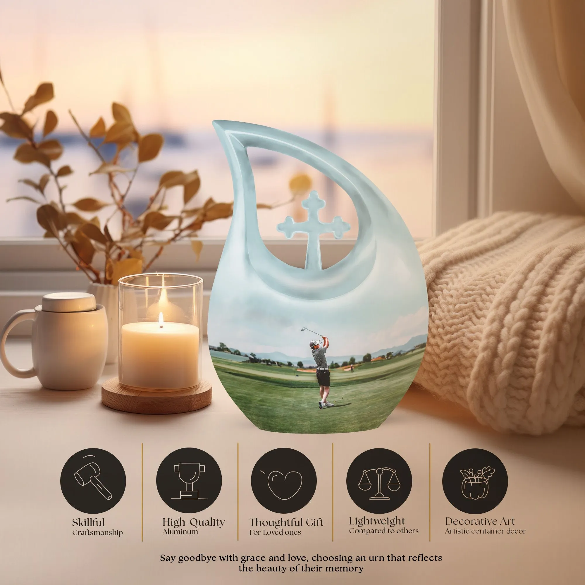 Cross Drop Golf Urn: A Novelty Double Urn Honoring Golf Enthusiasts