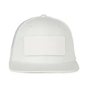 Custom Patch White Hat With Mesh Trucker Back