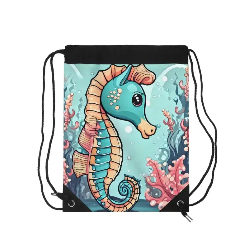 Cute Seahorse Drawstring Backpack with Style