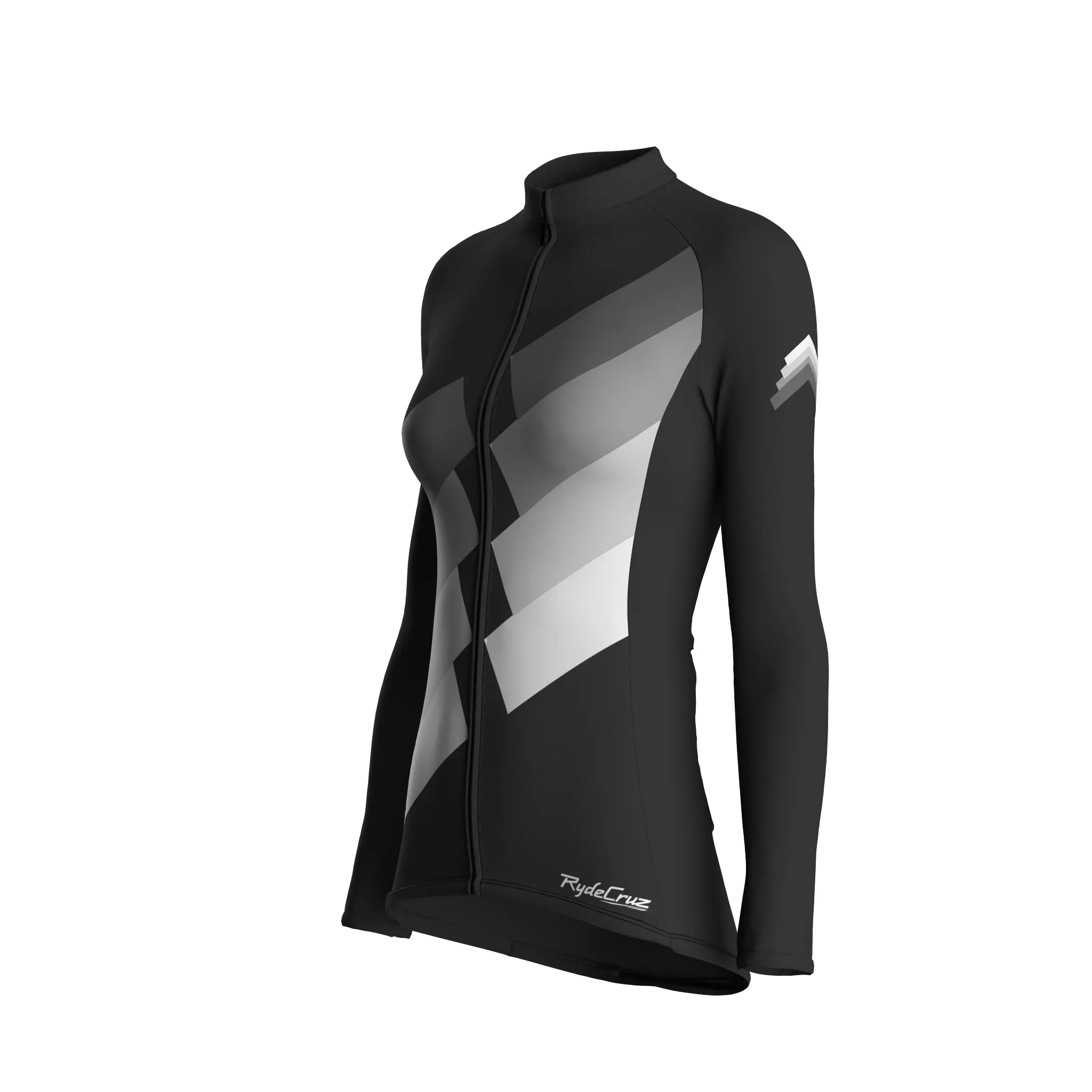 Digital Echo | Charcoal Gray Female Long Sleeves Jersey