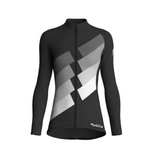 Digital Echo | Charcoal Gray Female Long Sleeves Jersey
