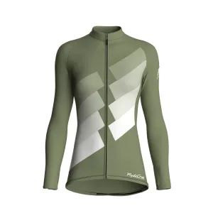 Digital Echo | Dark Khaki Female Long Sleeves Jersey