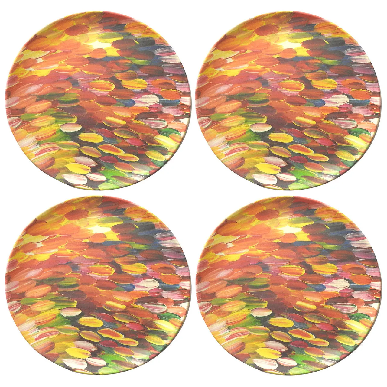 Dinner Plates - Set of 4 Leaves Design
