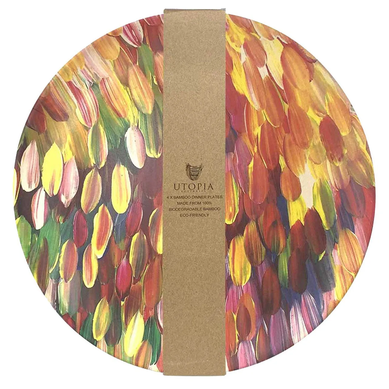 Dinner Plates - Set of 4 Leaves Design