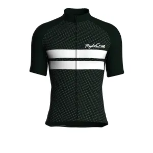 Dual Stripe Dynamics | Dark Green Male Short Sleeves Jersey