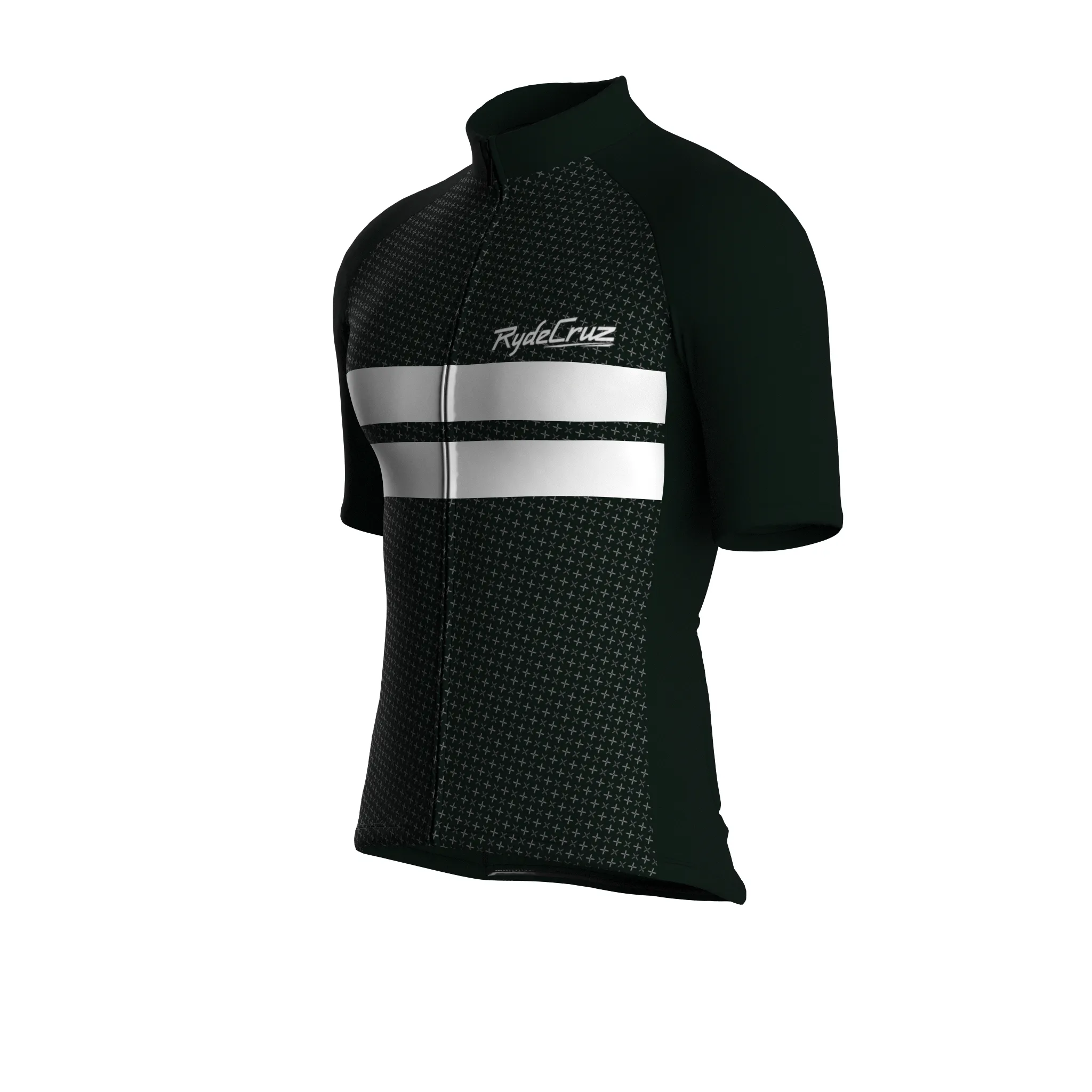 Dual Stripe Dynamics | Dark Green Male Short Sleeves Jersey