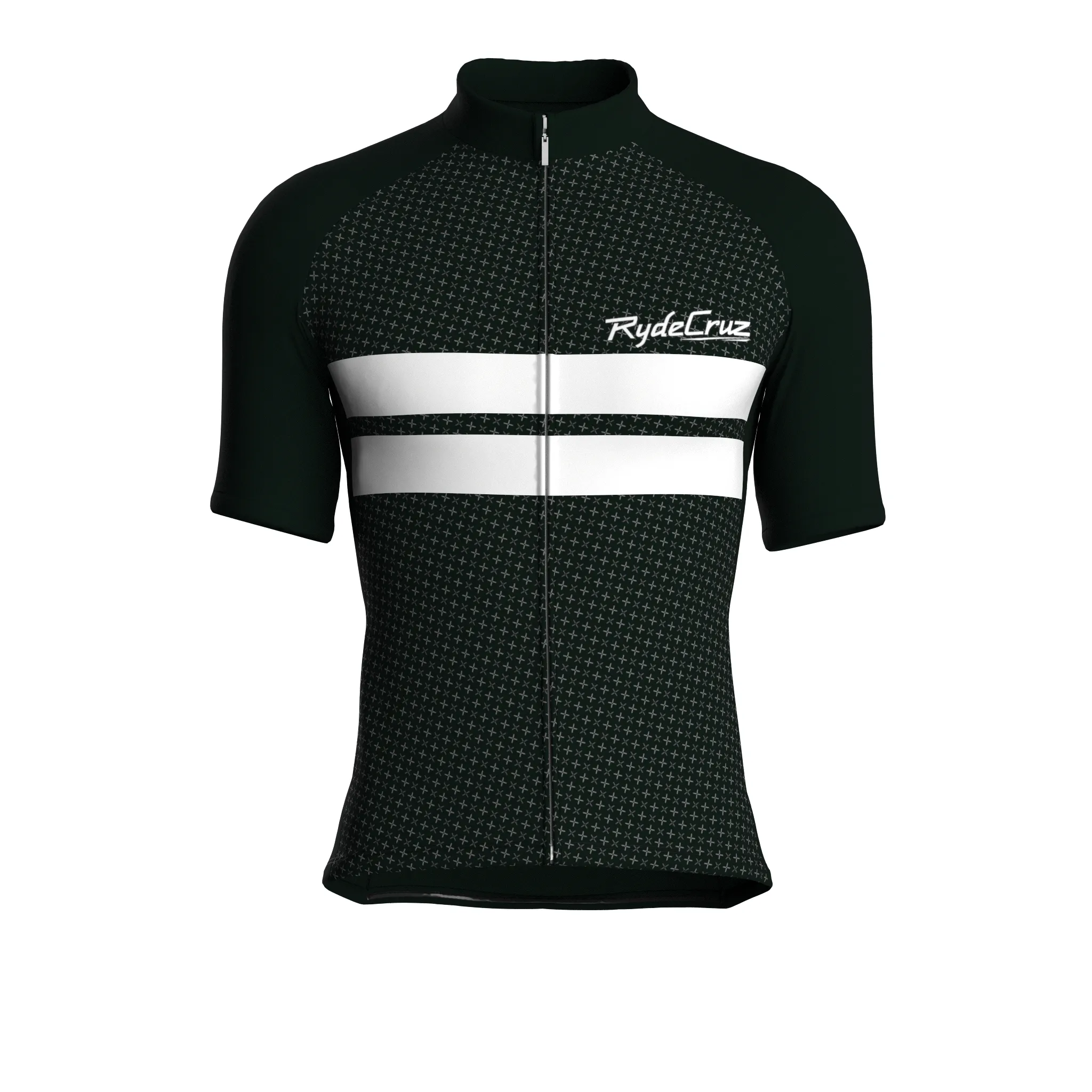 Dual Stripe Dynamics | Dark Green Male Short Sleeves Jersey