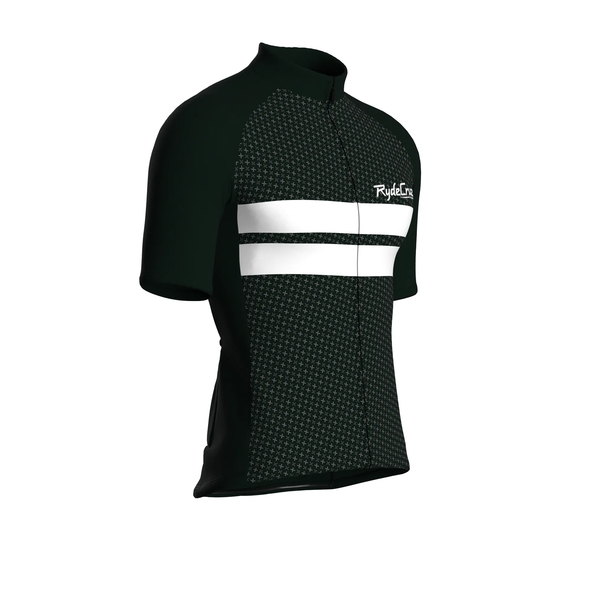 Dual Stripe Dynamics | Dark Green Male Short Sleeves Jersey
