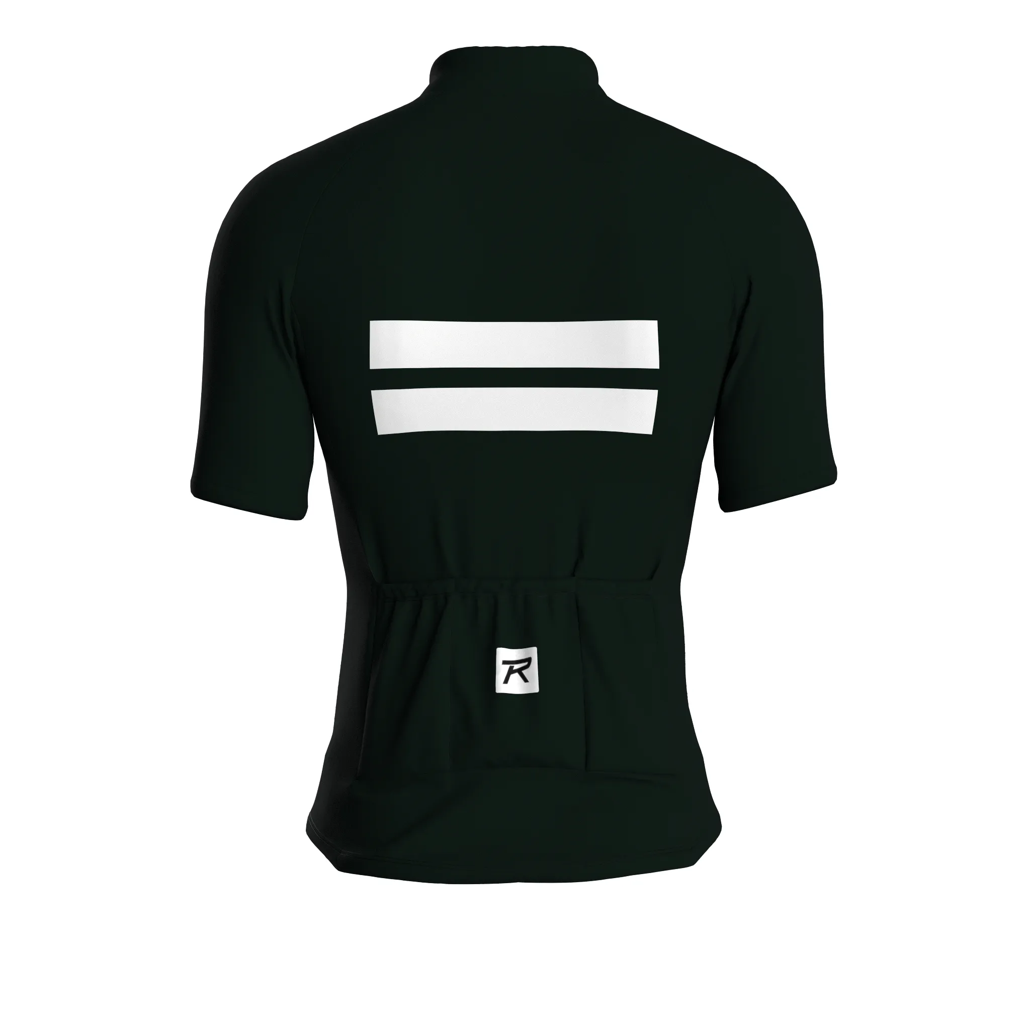 Dual Stripe Dynamics | Dark Green Male Short Sleeves Jersey