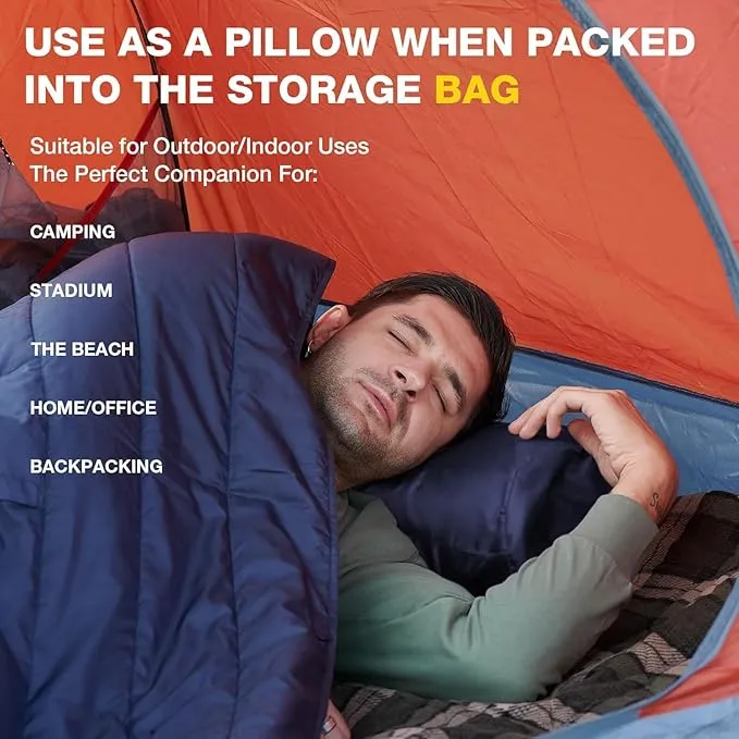 DUKUSEEK Outdoor Wearable Camping Blanket, Large Packable Backpacking Hooded Stadium Blankets, Lightweight Warm Quilt for Picnic, Hiking, Football, 79"x59", Wine Red