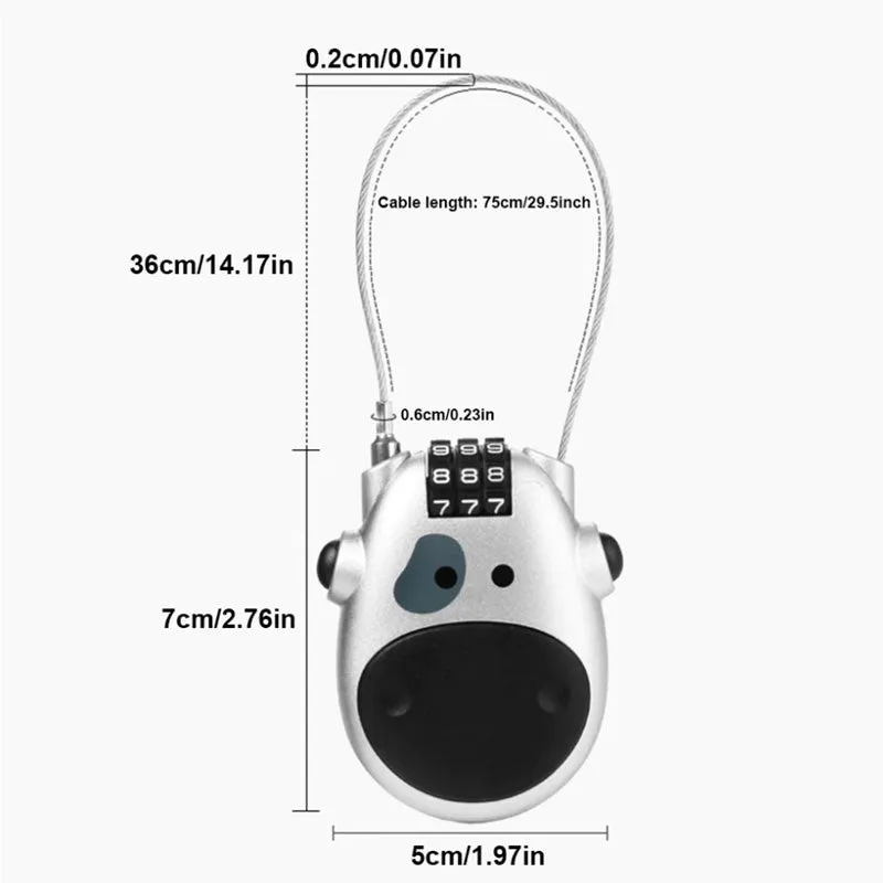 Easy lock (Anti-theft Password Wheel Helmet Coded Lock Sliver) MH Moto