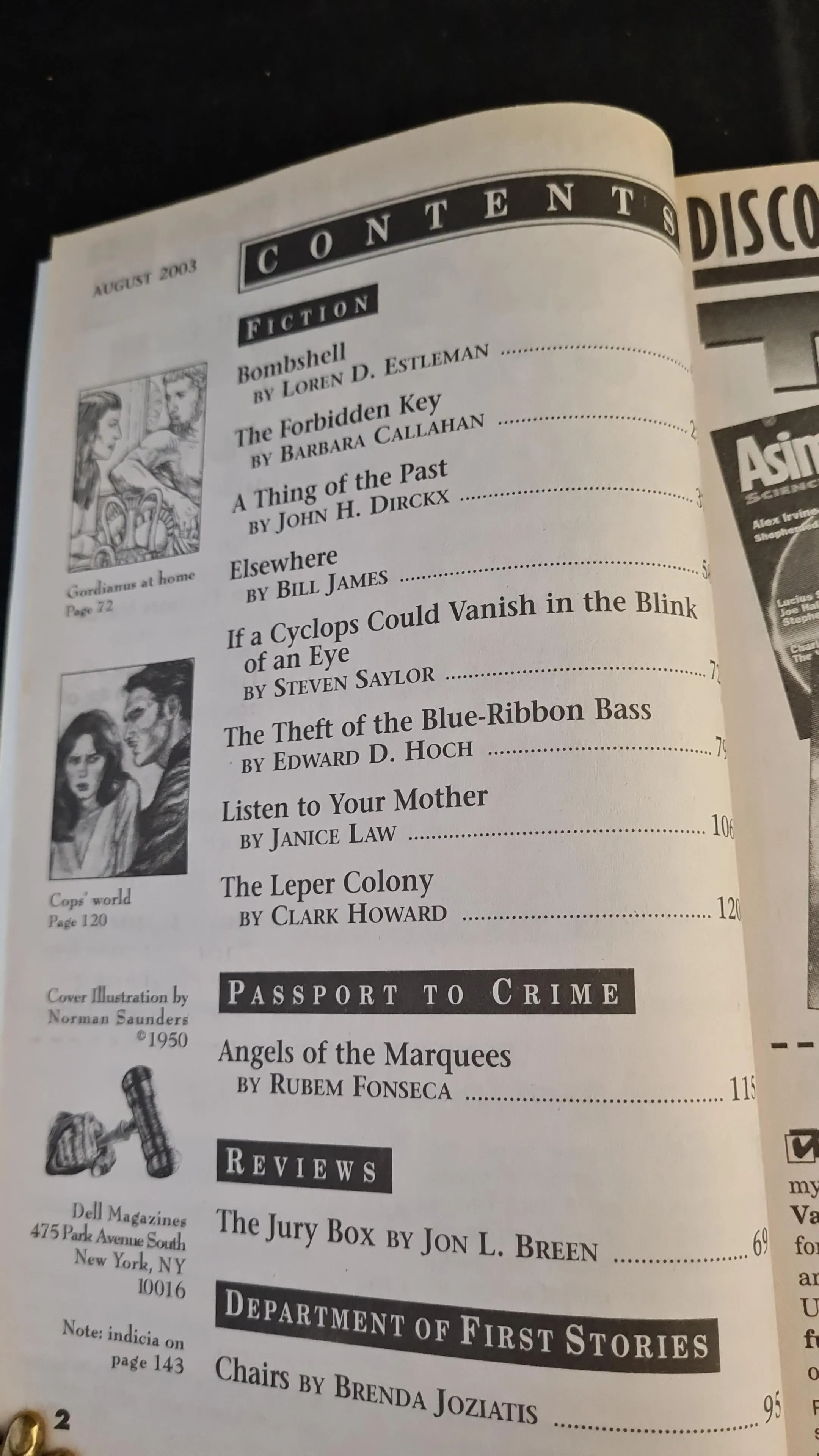 Ellery Queen Mystery Magazine August 2003