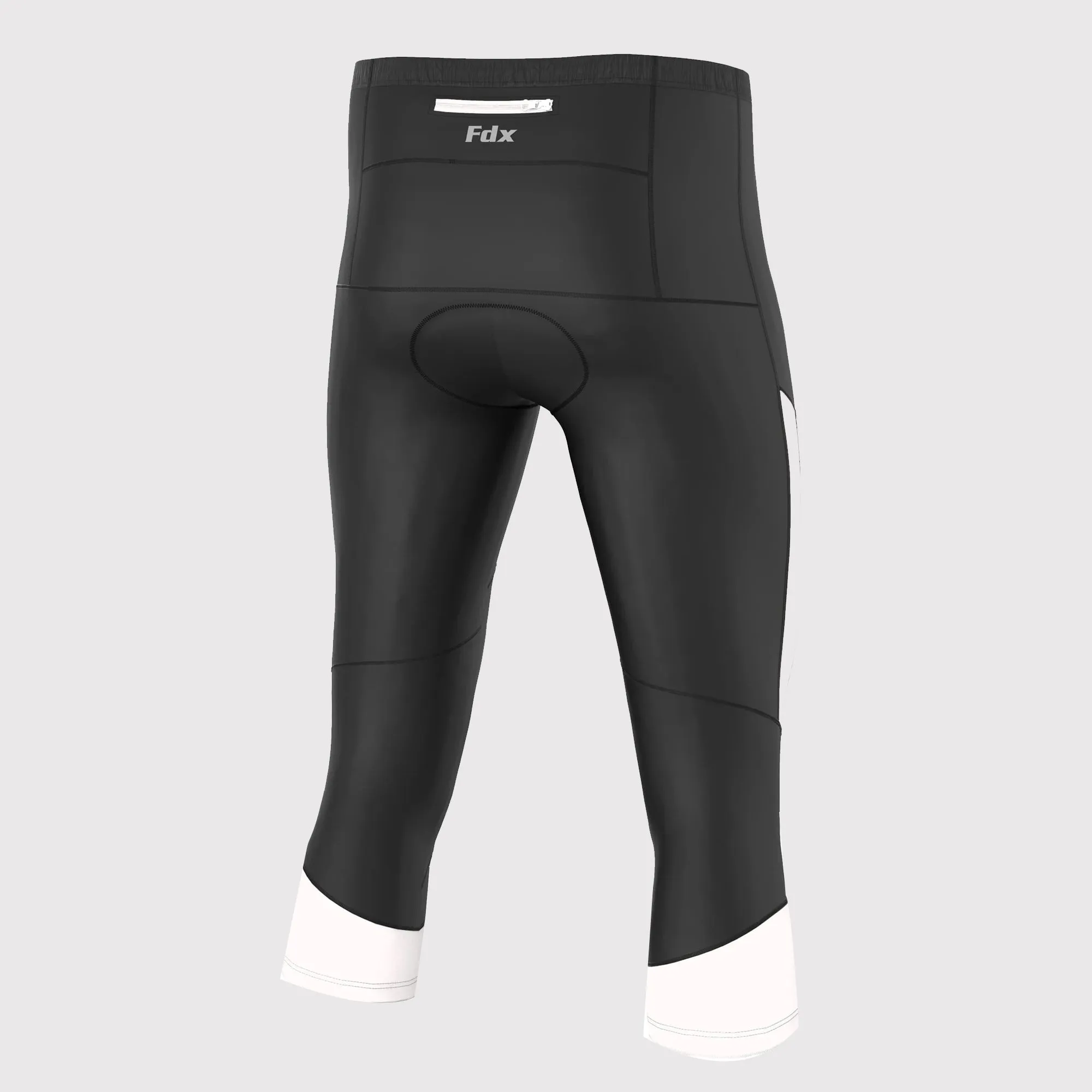 Fdx Gallop White Men's & Boy's 3/4 Gel Padded Cycling Shorts