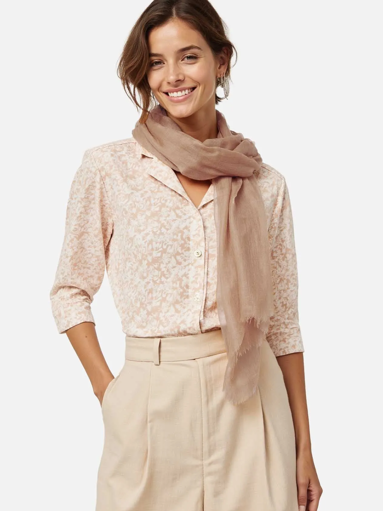 Featherlight Camel Cashmere Scarf