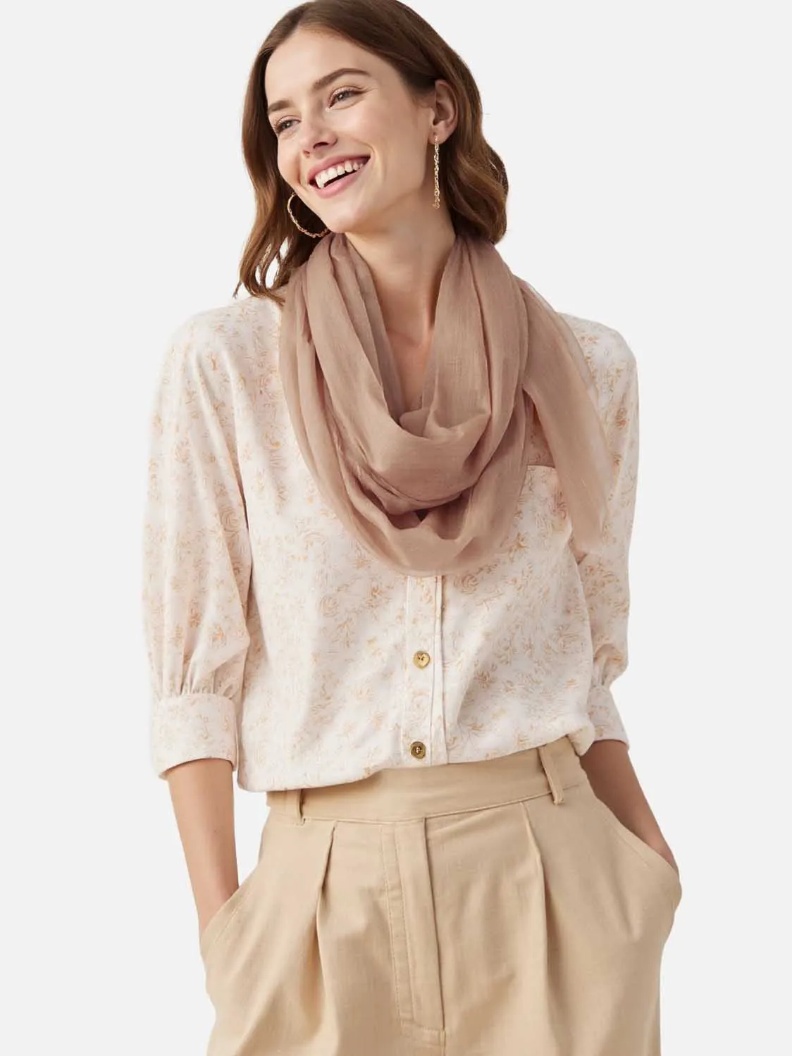 Featherlight Camel Cashmere Scarf