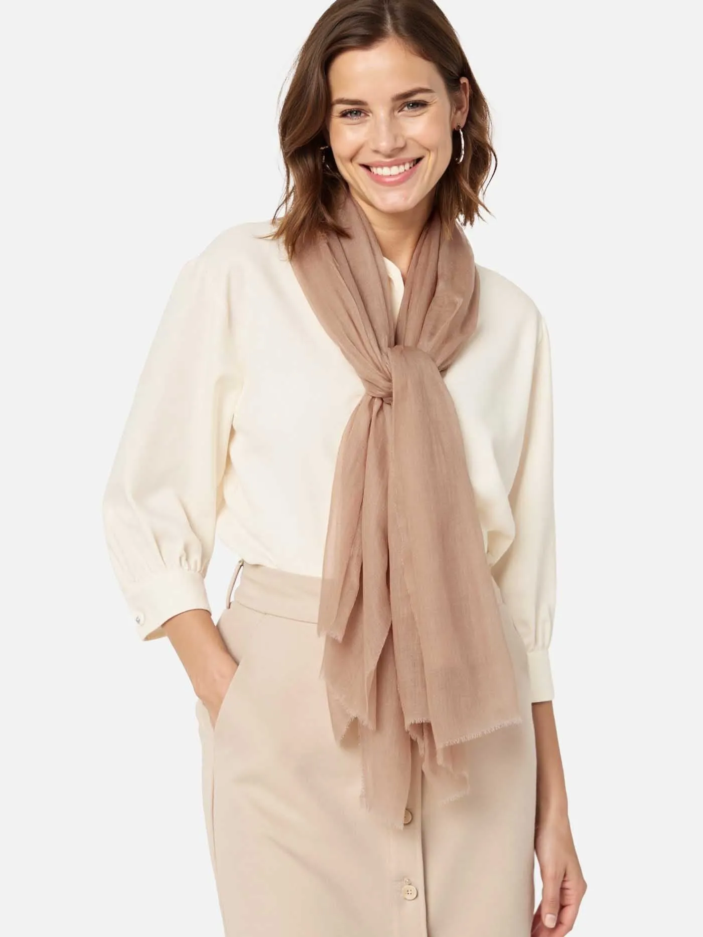 Featherlight Camel Cashmere Scarf