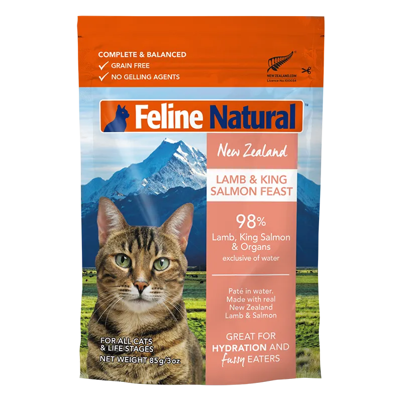 Feline Natural - Lamb & Salmon Feast Pouch 85g (Case of 12)
